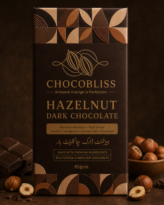 CHOCO BLISS HAZELNUT DARK CHOCOLATE BAR 85Grm