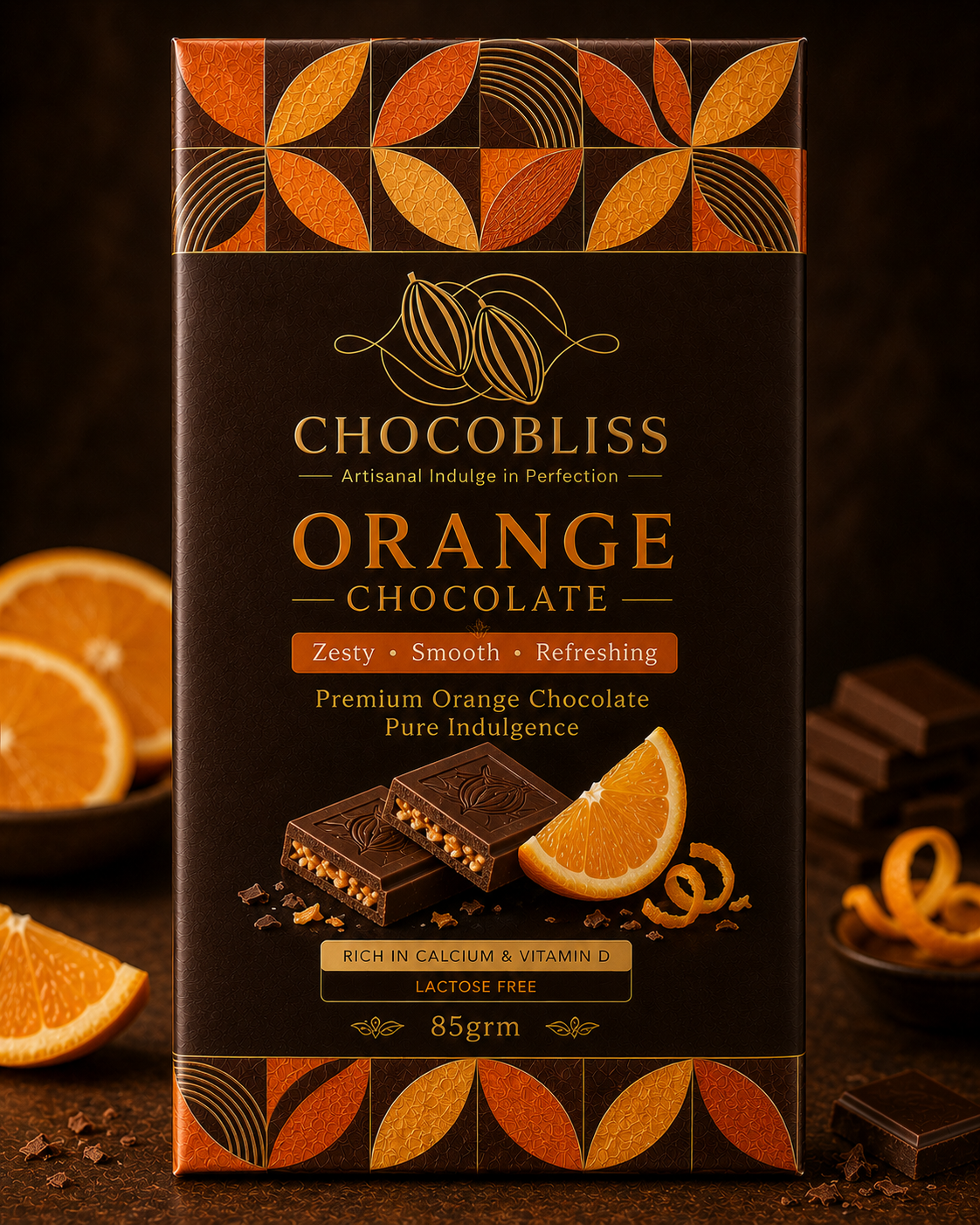 CHOCO BLISS ORANGE CHOCOLATE BAR 85Grm