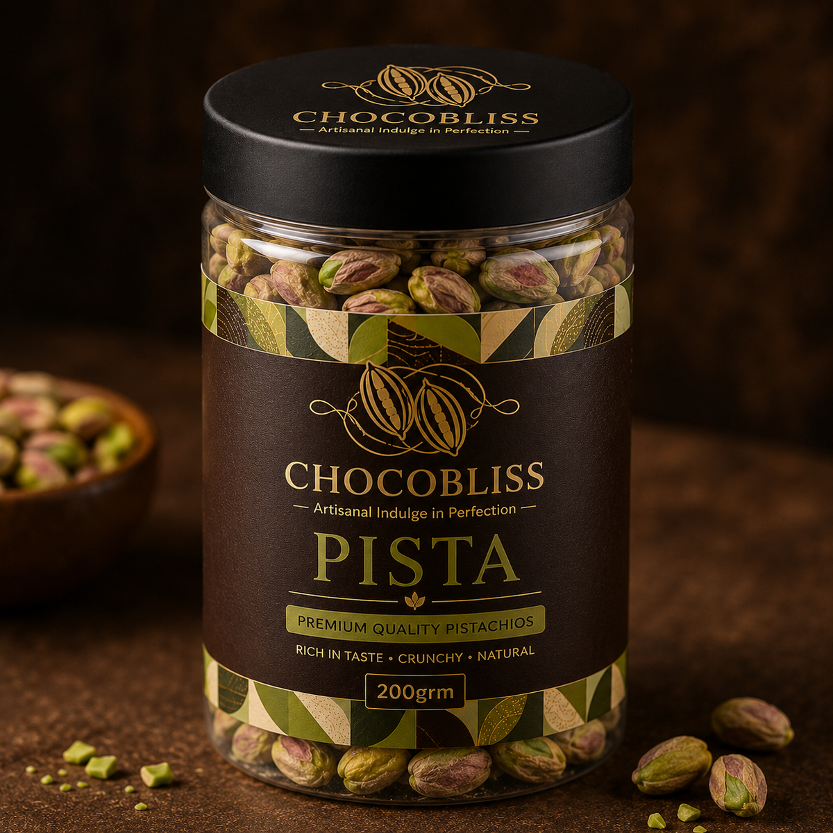 CHOCO BLISS PISTACHIO PLAIN WITHOUT SHELL DRY FRUITS 200Grm
